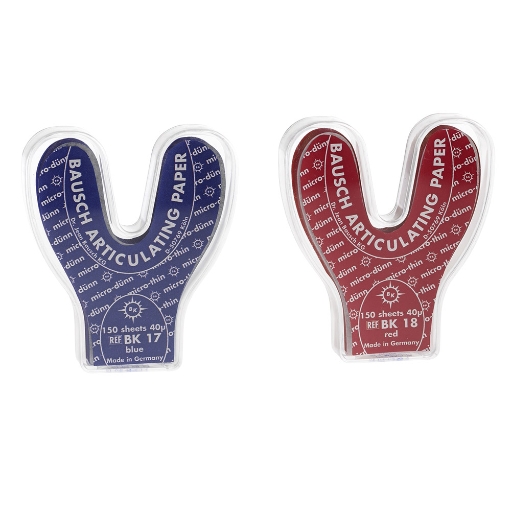 Occlusionspapier blau Hufeisenform BK 17, 150 Blatt