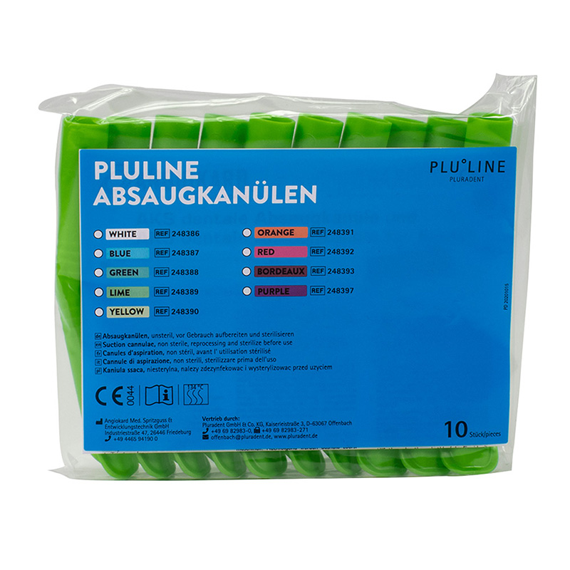 PLULINE Absaugkanülen lime, 10 Stück