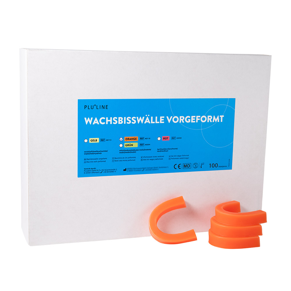 PLULINE Wachsbißwälle medium orange, 100 Stück
