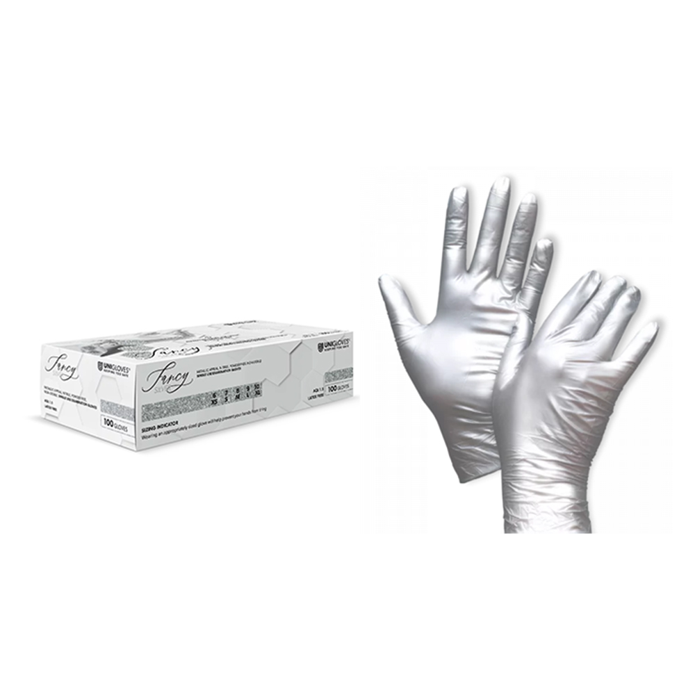 Fancy silver Nitril Handschuhe puderfrei Gr. XS, 100 Stück