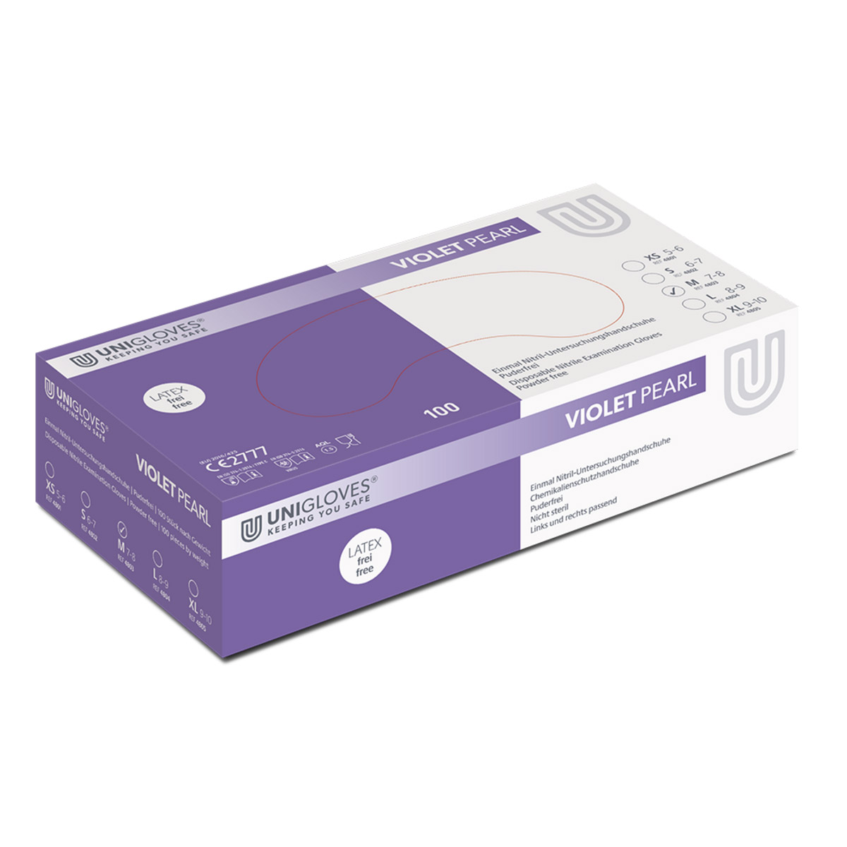 Unigloves Violet Pearl Nitril Handschuhe Gr. XL, 100 Stück