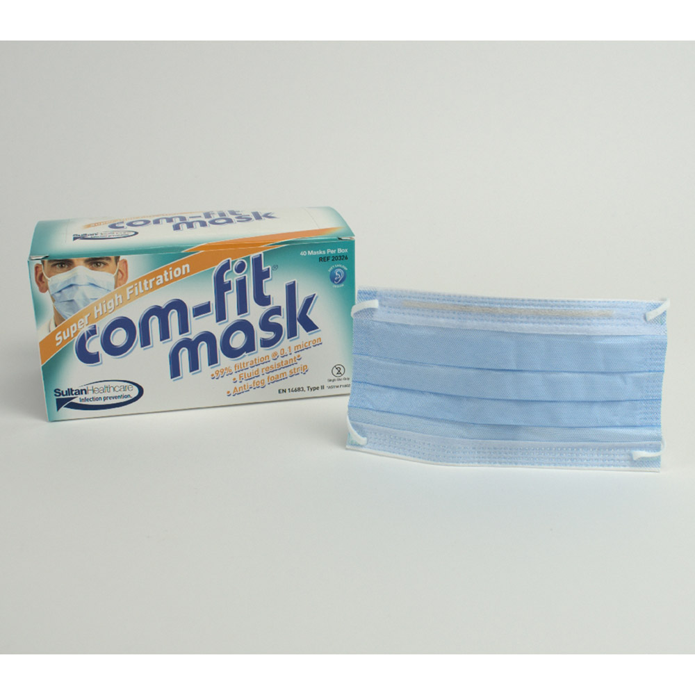 Com-Fit Su.High Filtr. Earloop blue, 40 Stück