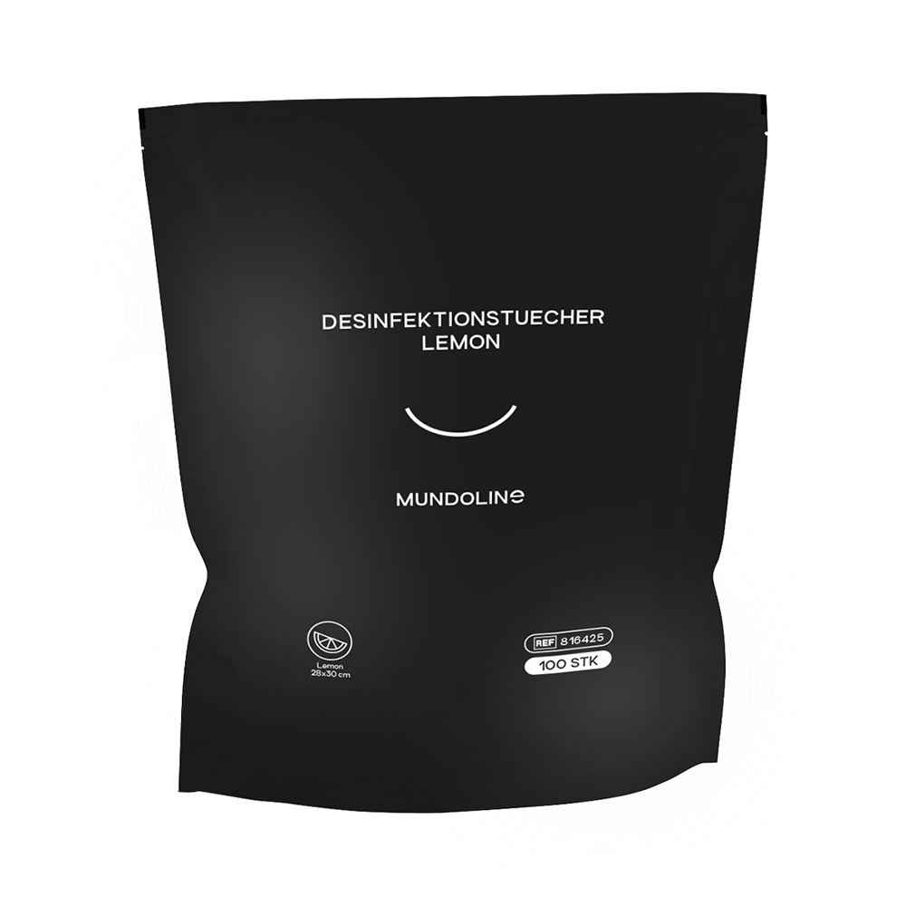 Mundoline Desinfektionstücher 28 x 30 cm lemon, 100 Stück