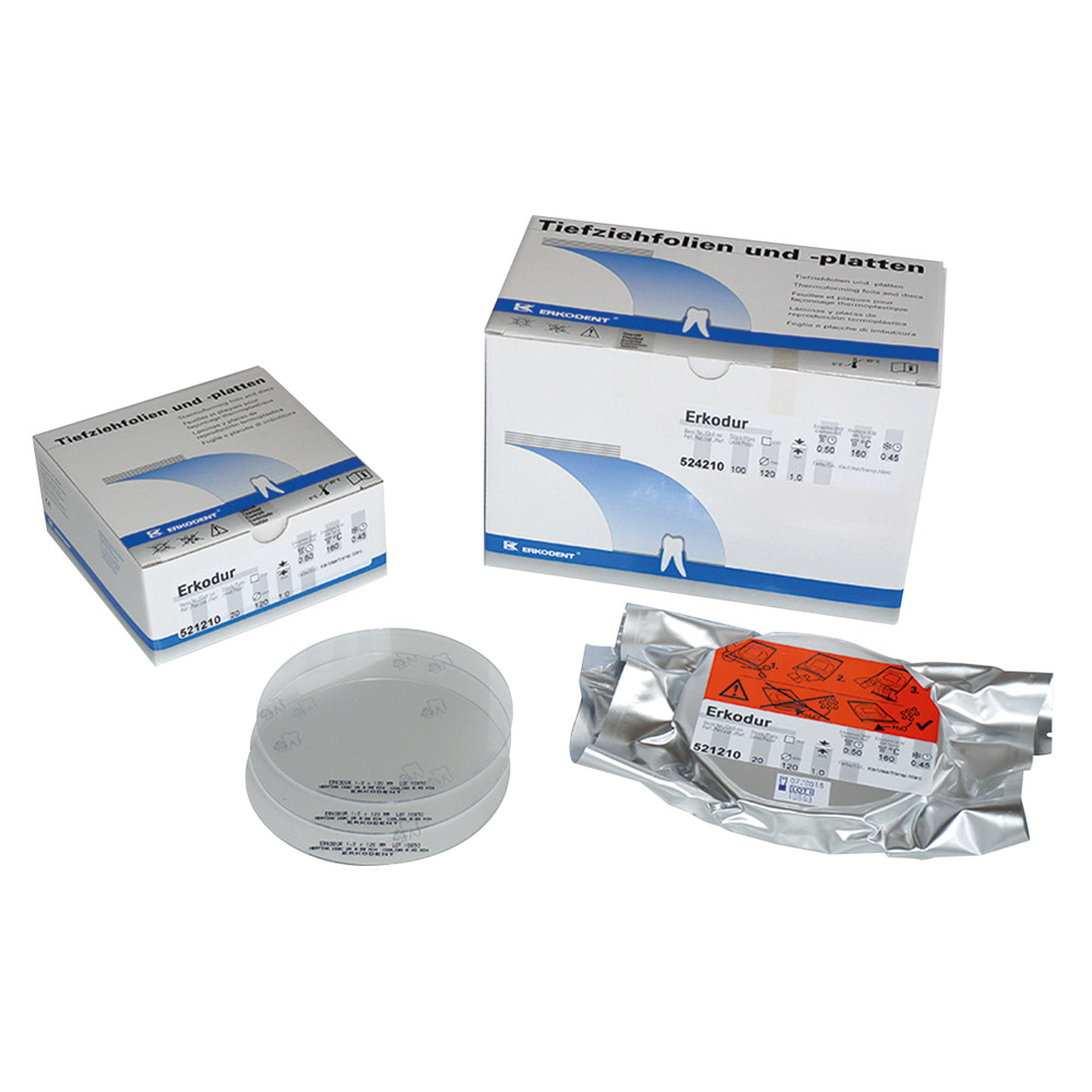 Erkodur Tiefziehfolie mit Unterziehfolie 120 x 1,50 mm klar, 10 Stück