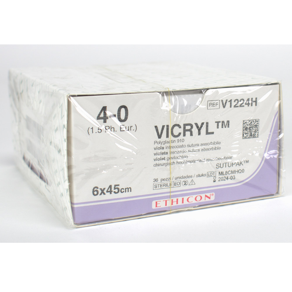 Vicryl Plus violett Sutupack 4-0/EP1,5 6x0,45, 36 Stück