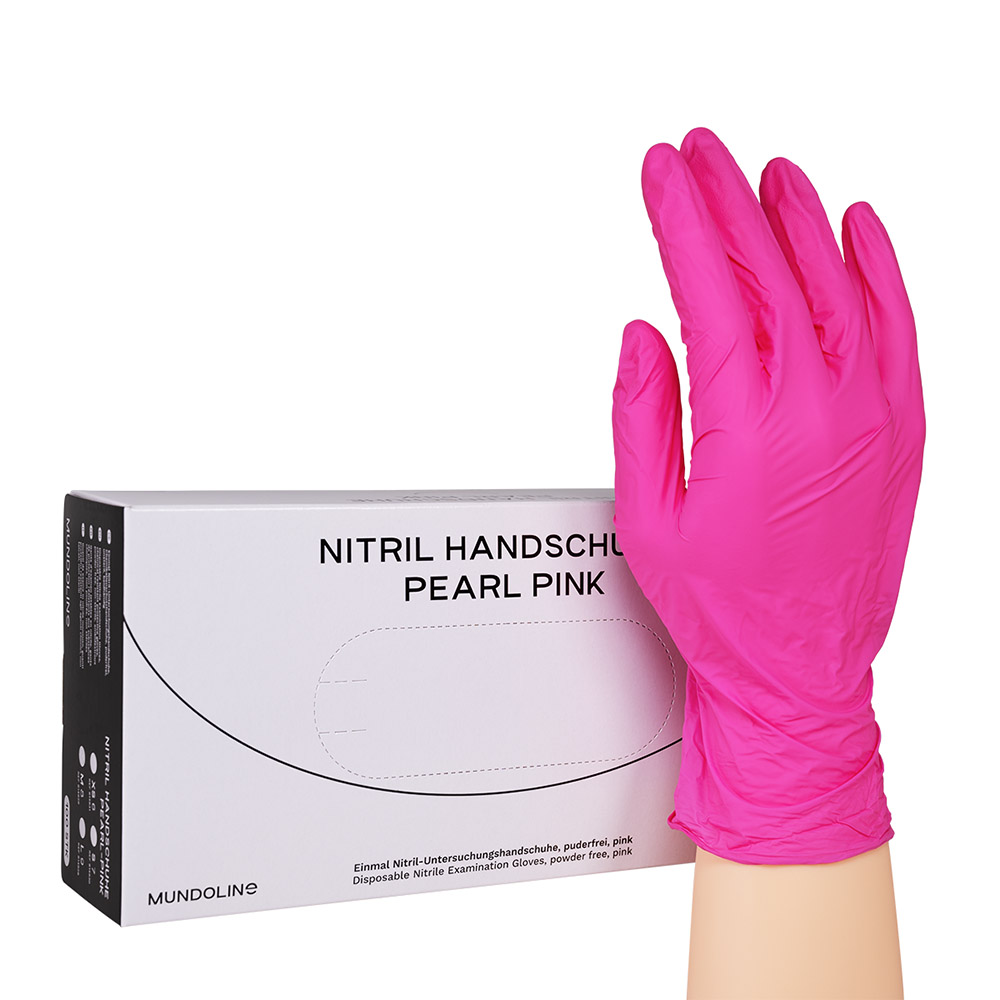 Mundoline Nitril Handschuhe Pearl Gr. L pink, 100 Stück