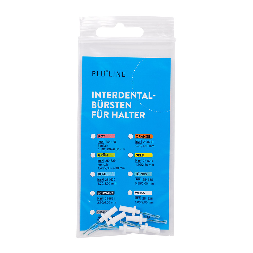 PLULINE Interdentalbürsten für Halter 2,00 mm weiß, 6 Stück