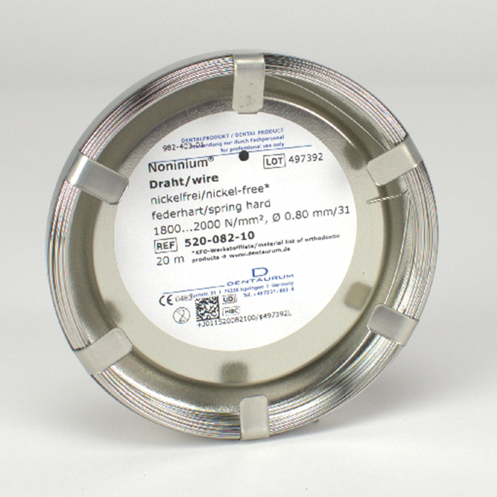 Noninium Draht federhart rund 0,80 mm, 20 m