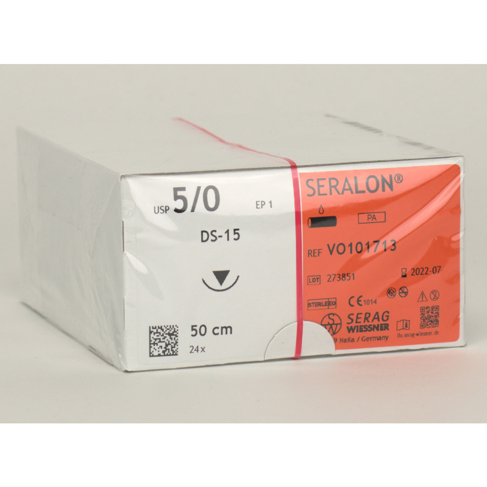 Seralon blau DS-15 5/0-EP1 50 cm, 24 Stück