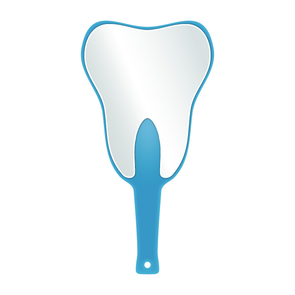 Handspiegel Zahn blau 27 cm, Stück