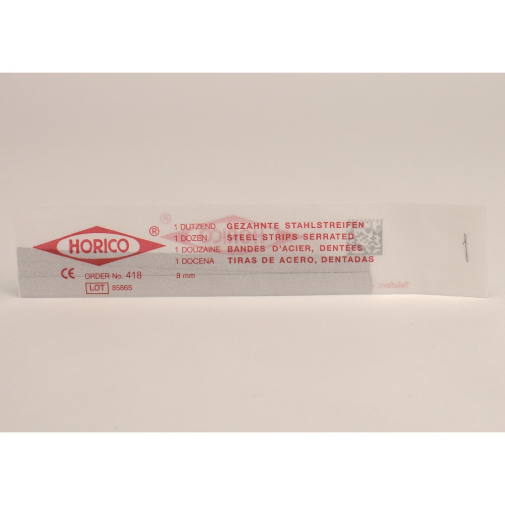 Stahlstreifen gezahnt 8 mm,12 Stück