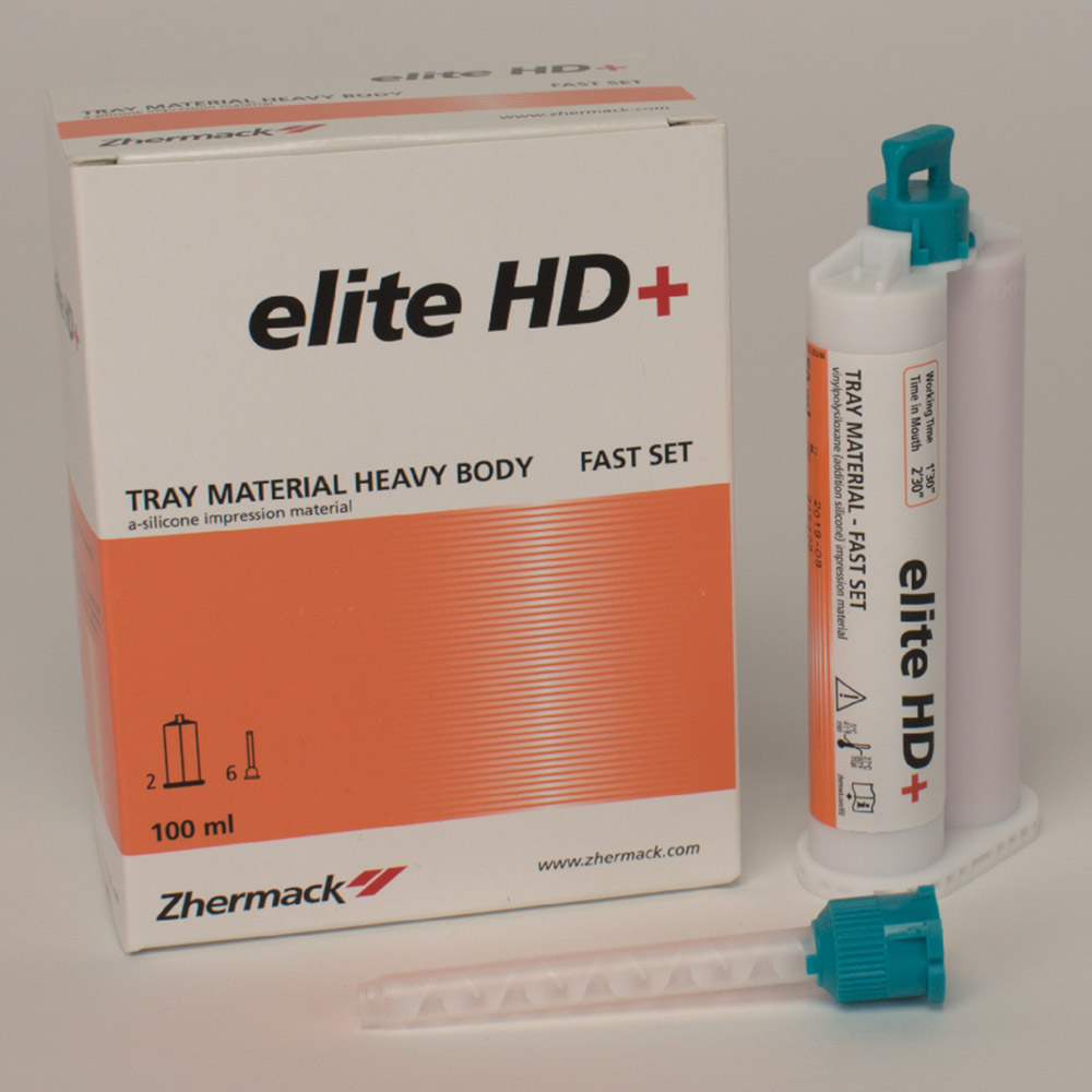 Elite HD+ Tray Material Fast, 2 x 50 ml Kartusche, 12 Mixing Tips