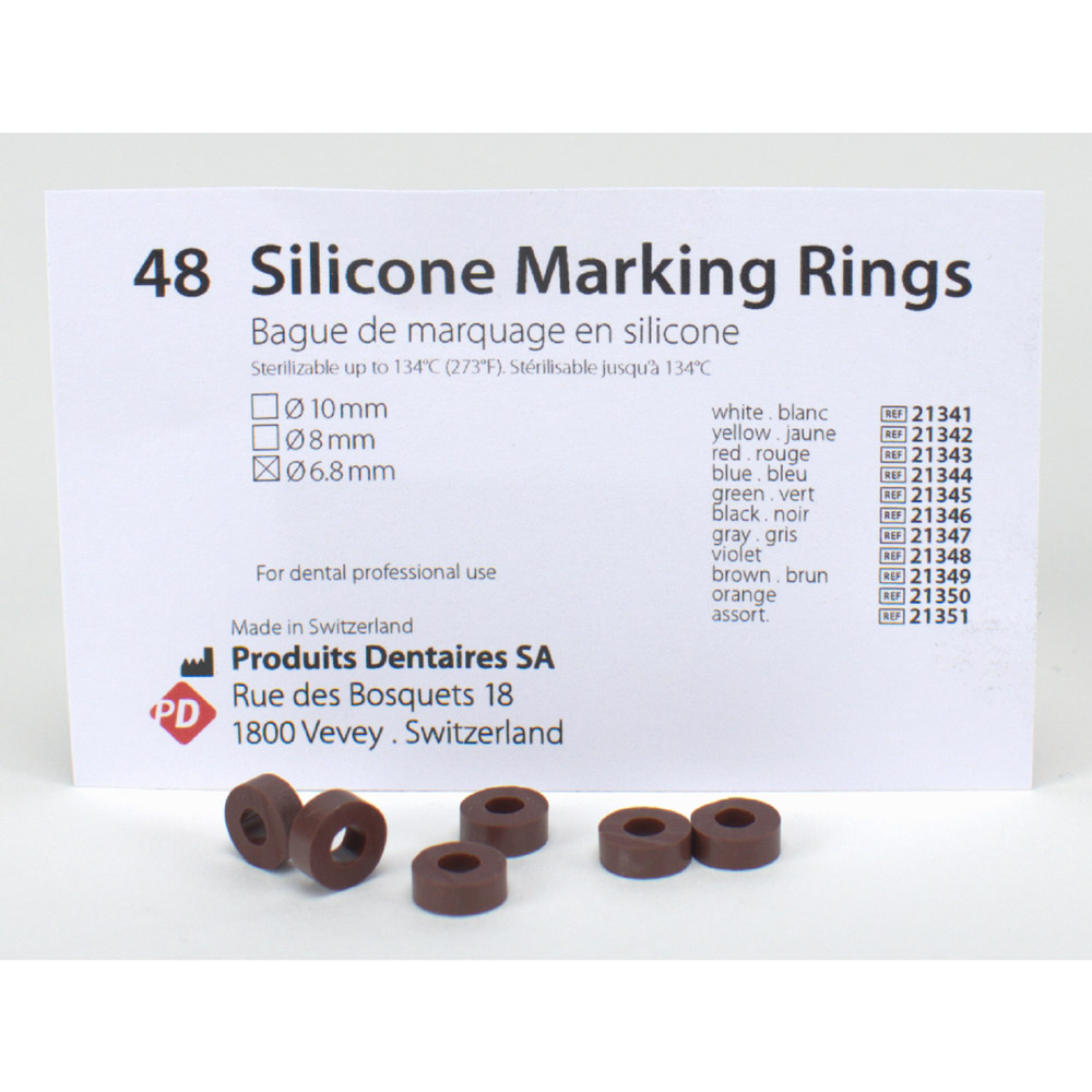 Silikon Ringe 6,8 mm braun, 48 Stück