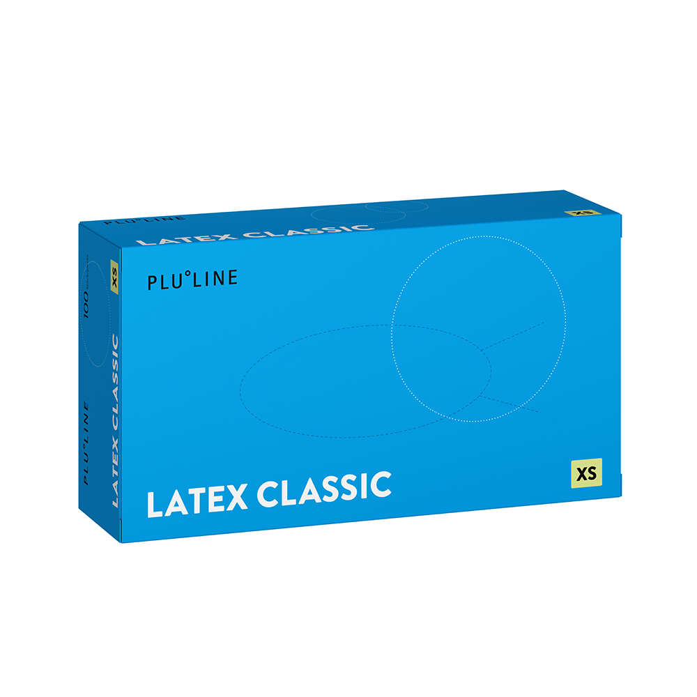 PLULINE Latex Classic Handschuhe Gr. XS, 100 Stück