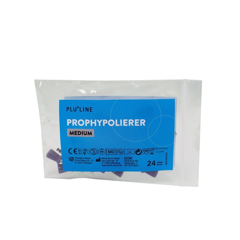 PLULINE Prophy Polierer medium lila, 24 Stück