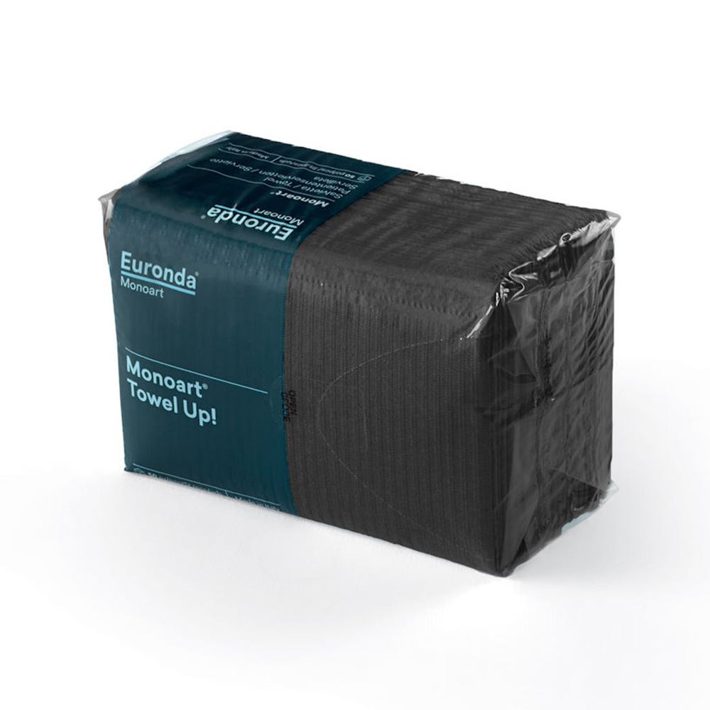 Monoart Patienten Servietten 33 x 45 cm schwarz, 500 Stück