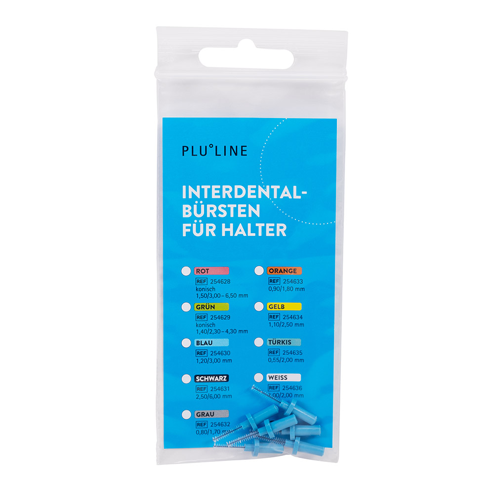 PLULINE Interdentalbürsten für Halter 2,00 mm türkis, 6 Stück