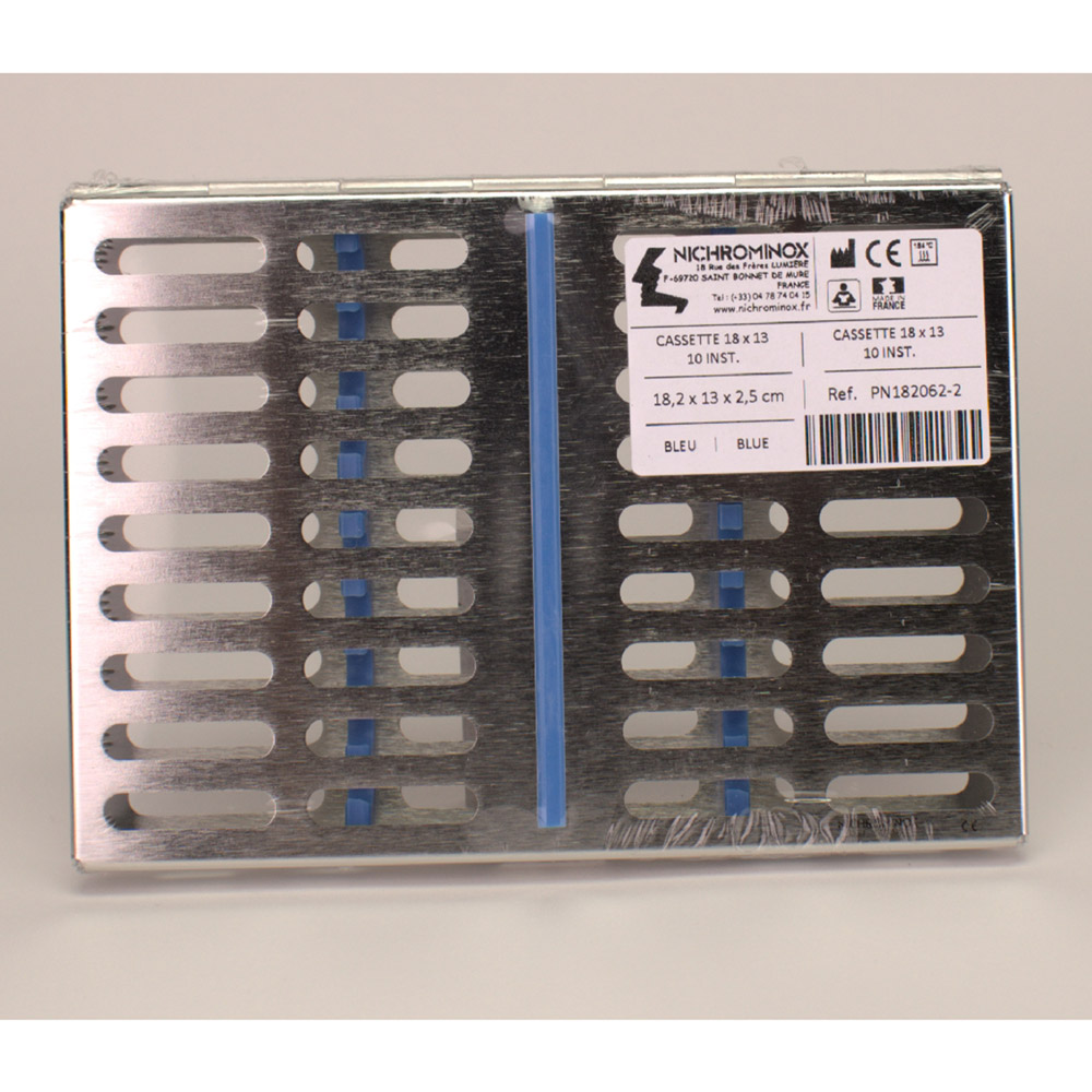 Kassette 18 x 14 cm 10 Instrumente blau, Stück