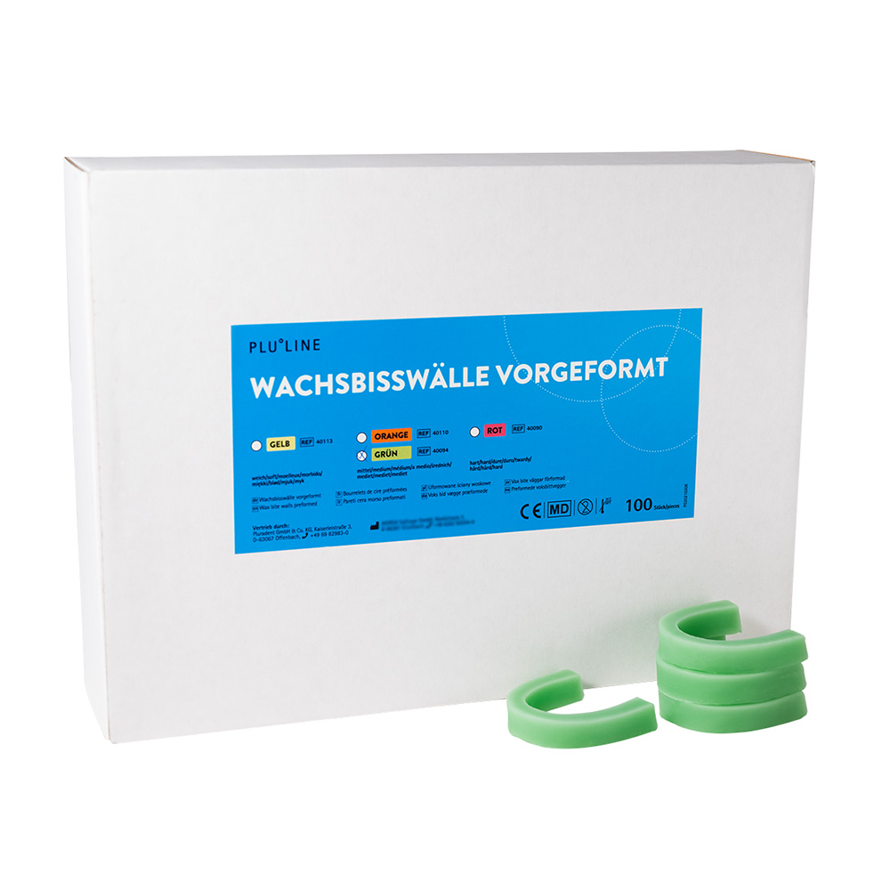 PLULINE Wachsbißwälle medium grün, 100 Stück