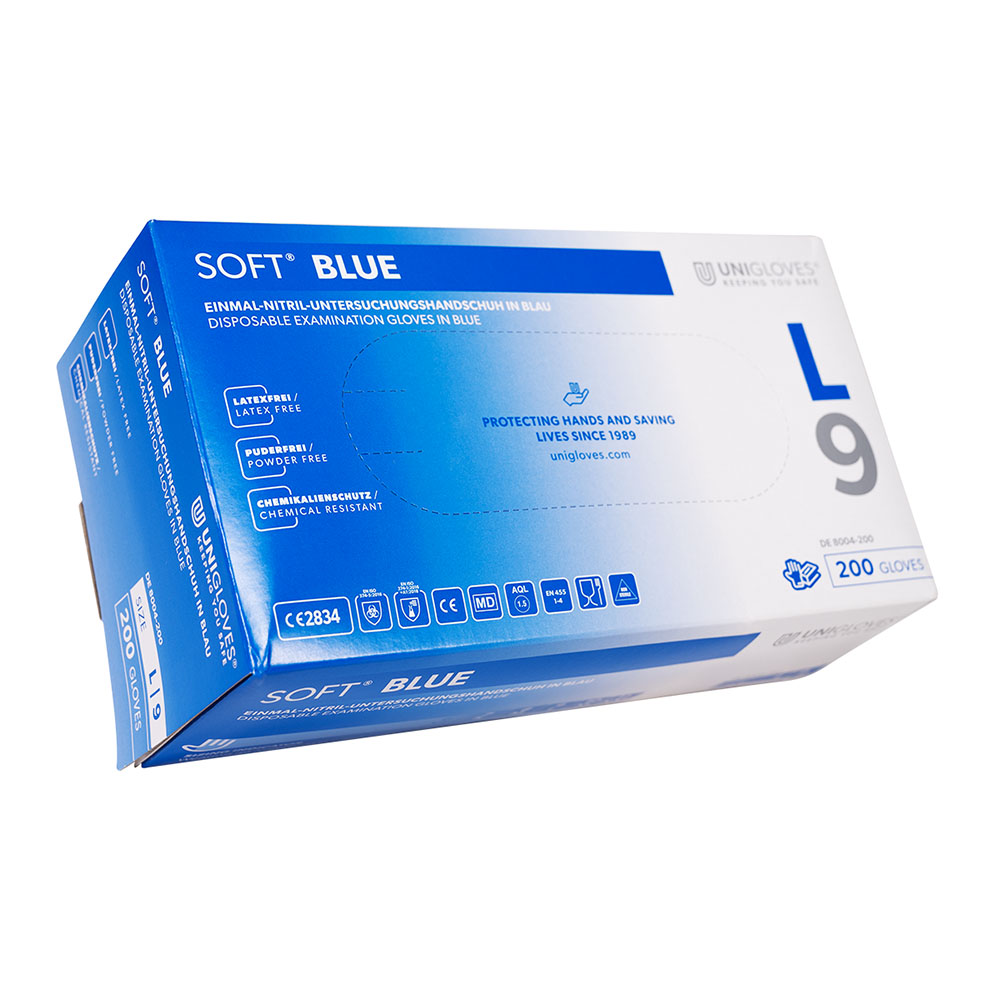 Soft Blue Nitril Handschuhe latexfrei M, 200 Stück