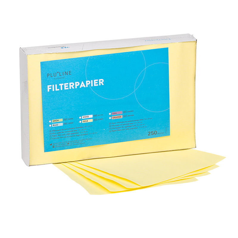 PLULINE Filterpapier 18 x 28 cm gelb, 250 Stück