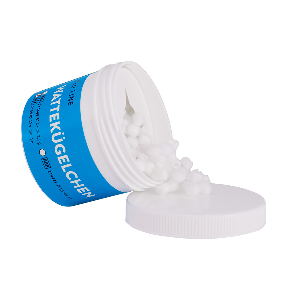 PLULINE Wattekügelchen Ø 4 mm, 4 g Packung