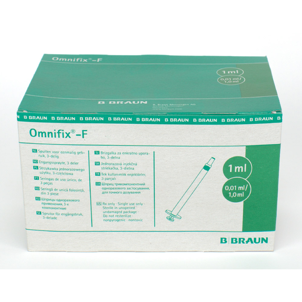 Omnifix F 1 ml Spritze + Kanüle, 100 Stück