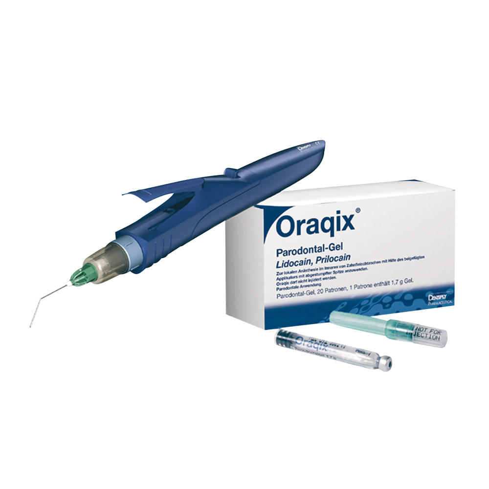 Oraqix Gel, 20 Patronen + Kanülen Packung