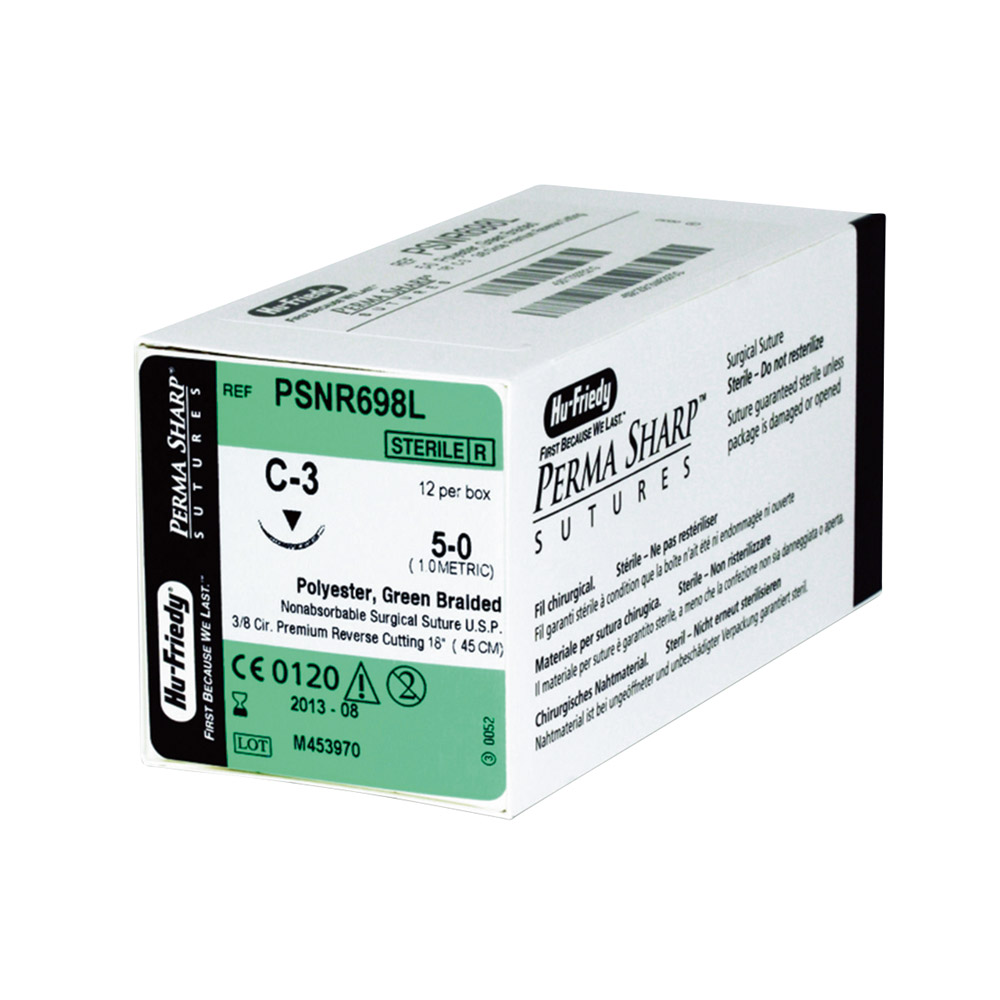 Nahtmaterial Polyester 5-0/C-3, 12 Stück