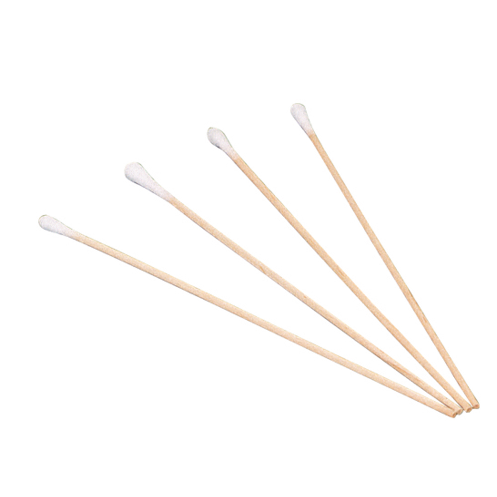 Wattestäbchen kleiner Kopf einseitig Holzstab, 100 Stück