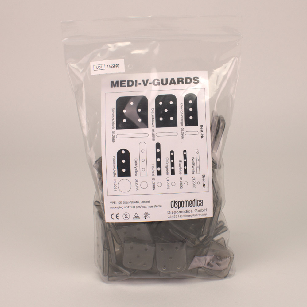 Medi-V-Guards schwarz 25,4x3,2 mm, 100 Stück