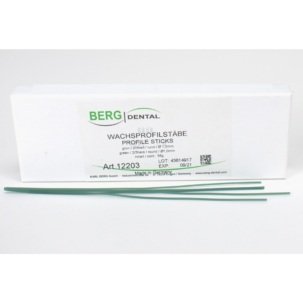 Wachsprofilstäbe rund 1,0 mm grün, 35 g