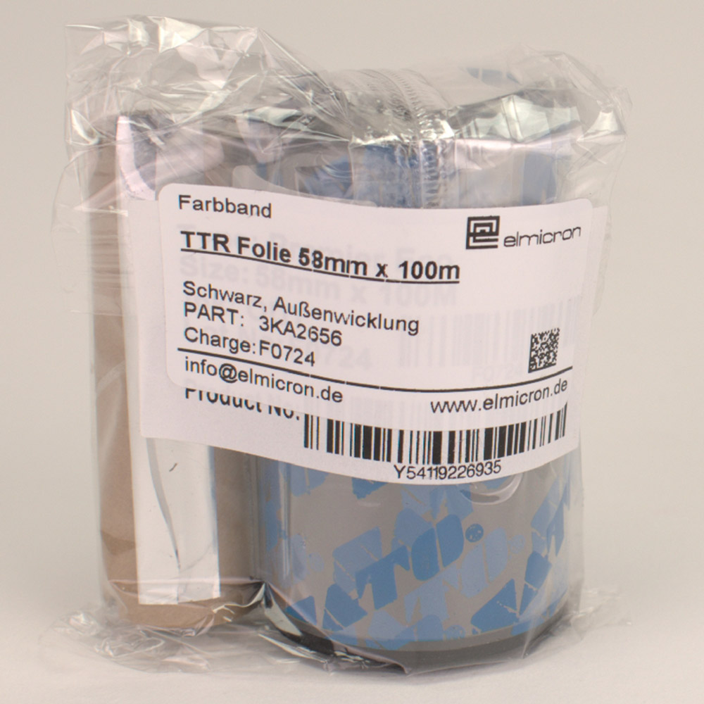 Thermotransferfolie 58 mm x 100 m Rolle, Stück