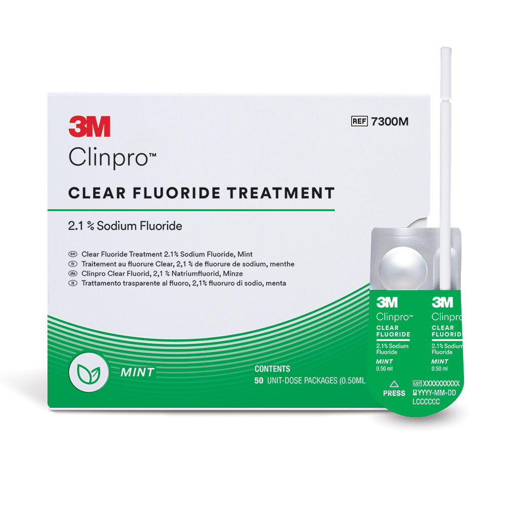 Clinpro Clear Fluorid Minze L-Pop, 50 x 0,5 ml Packung