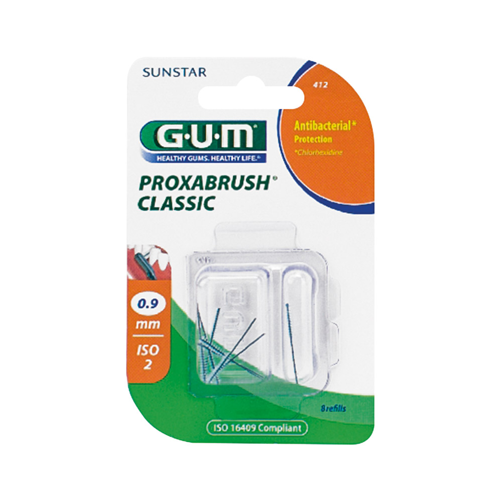 GUM Proxabrush Classic 0,9mm Kerze, 8 Stück