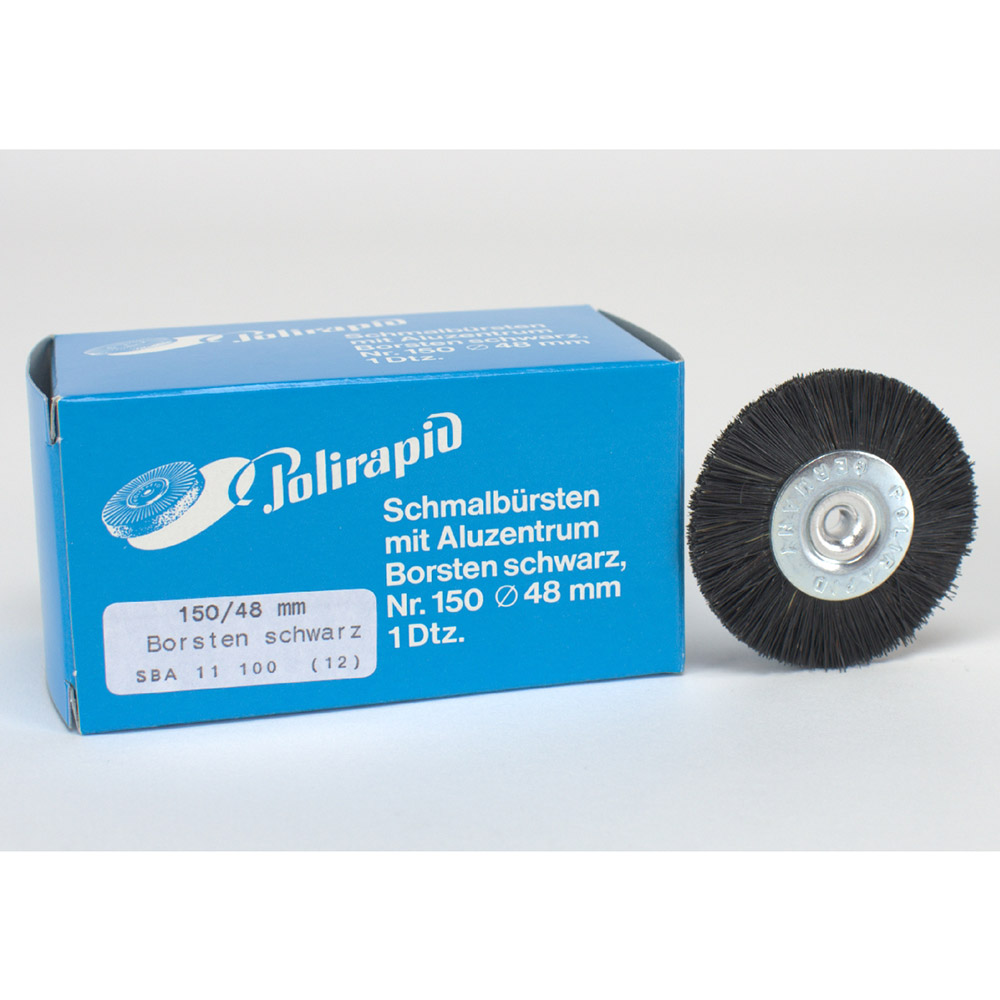 Schmalbürste Aluminiumkern Borste schwarz 48 mm, 12 Stück