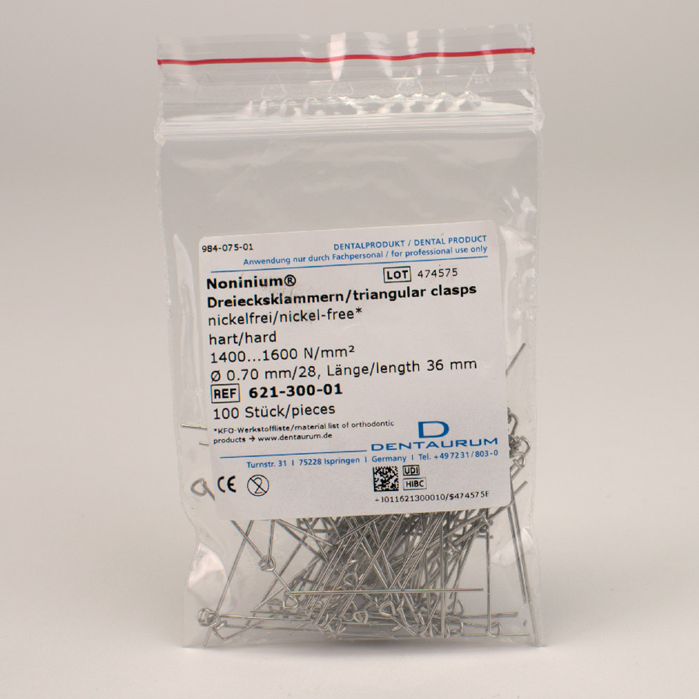 Dreiecksklammern Nonium 0,7/36mm, Packung