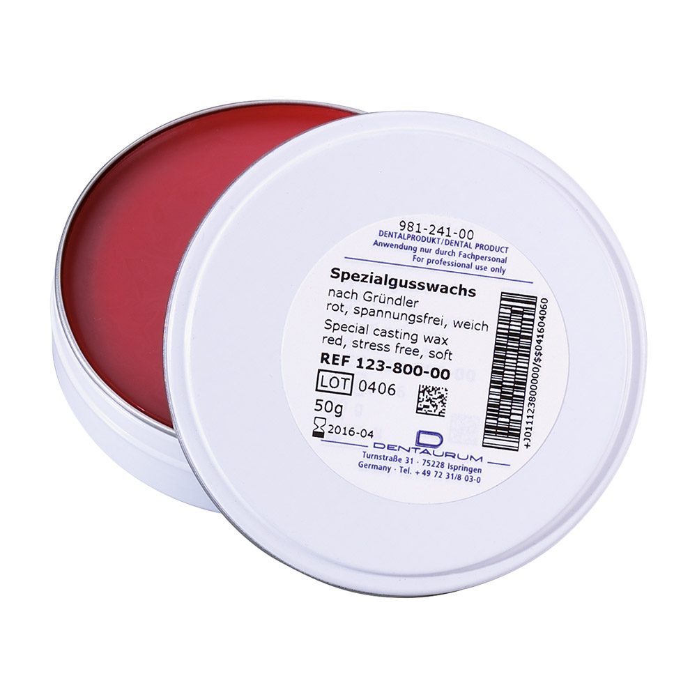 Spezialgußwachs rot nach Gründler, Dose
