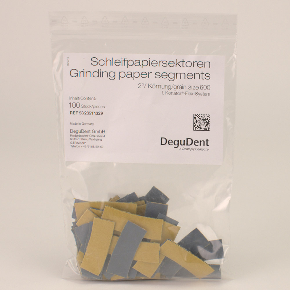 Schleifpapiersektoren 600 2 Grad, 100 Stück