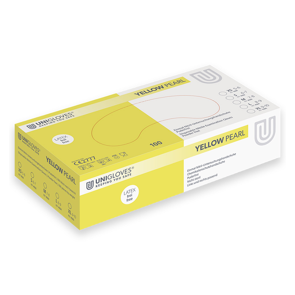 Unigloves Yellow Pearl Nitril Handschuhe Gr. S, 100 Stück