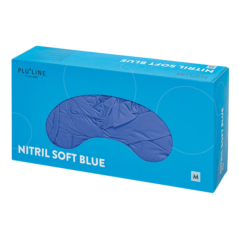 PLULINE Nitril Soft Handschuhe blue M pdf., 100 Stück