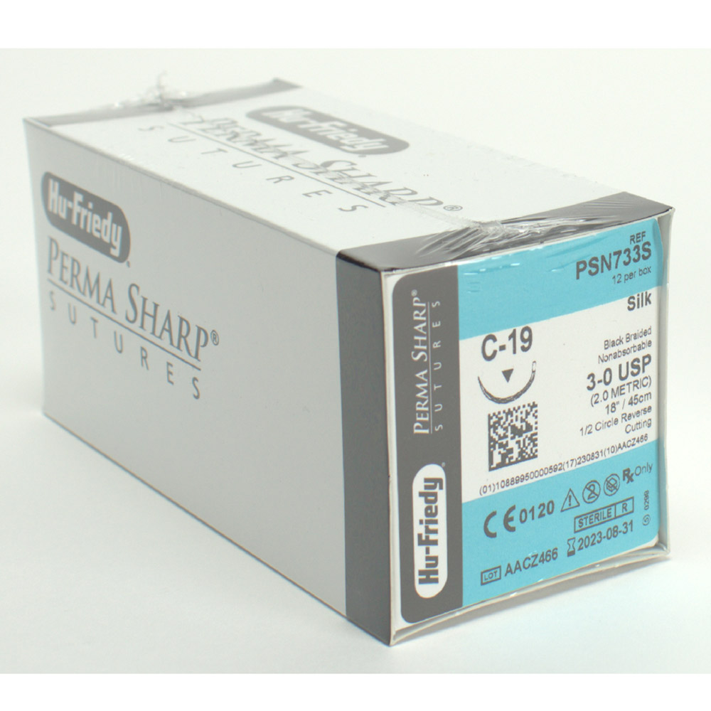 Nahtmaterial Seide 3-0/C-19, 12 Stück