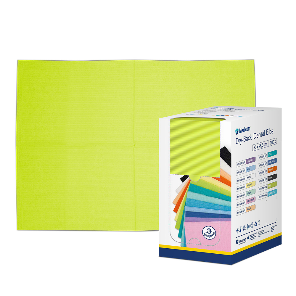 Dry-Back Patientenservietten 3-lagig 33 x 45,5 cm limette, 100 Stück