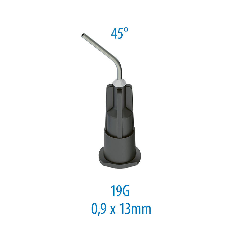 PLULINE Applikationskanülen flow 19G 0,9 x 13 mm 45° schwarz, 100 Stück