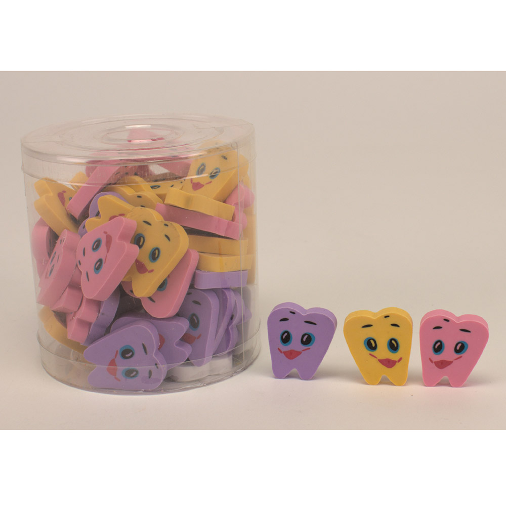 Spielzeug Radiergummi Zahn, 72 Stück