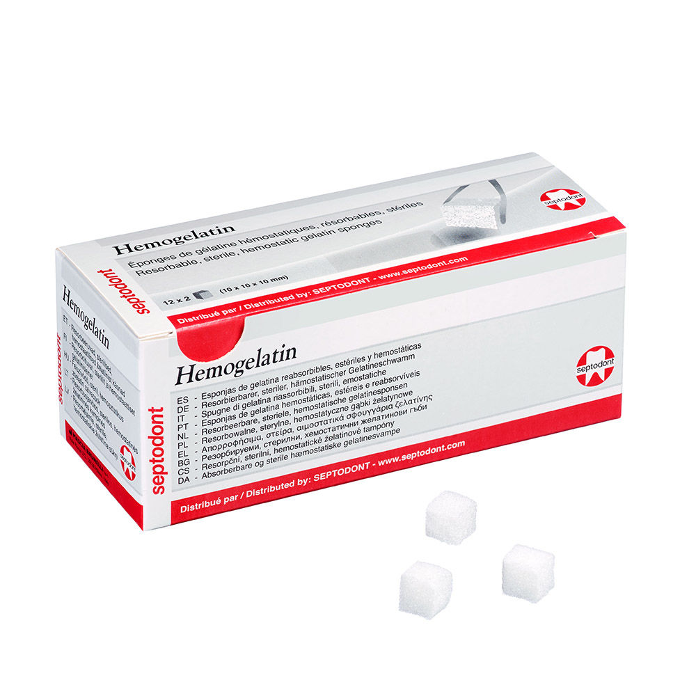 Hemogelatin Schwamm steril 10 x 10 x 10 mm, 24 Stück Packung
