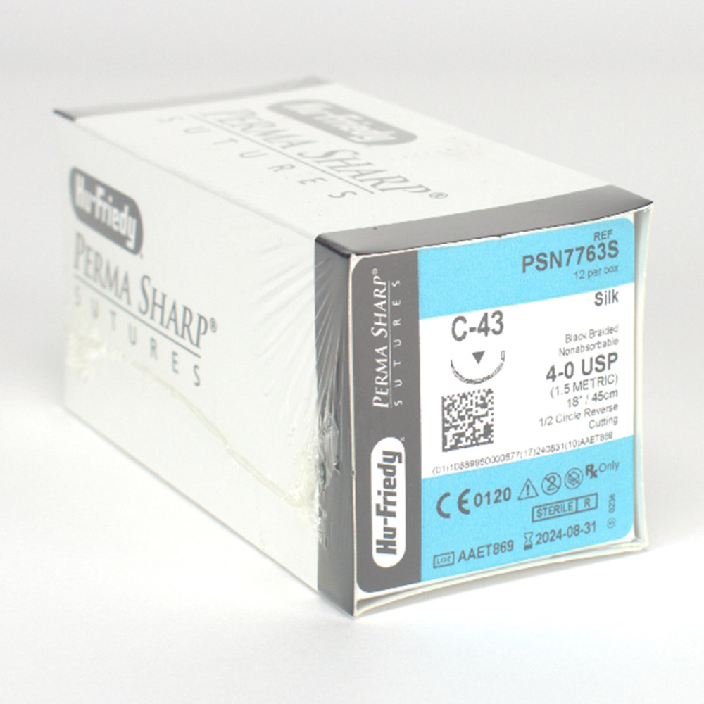 Nahtmaterial Seide 4-0/C-43, 12 Stück