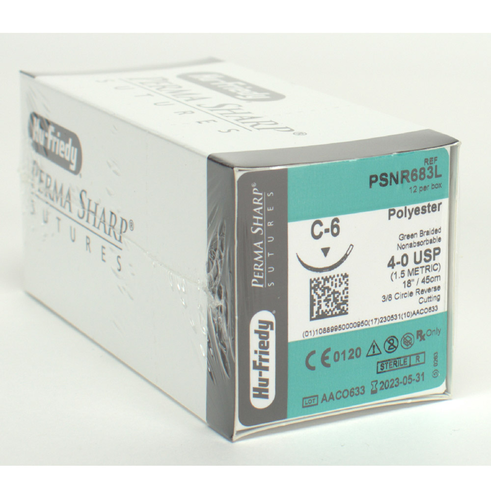 Nahtmaterial Polyester 4-0 C-6, 12 Stück