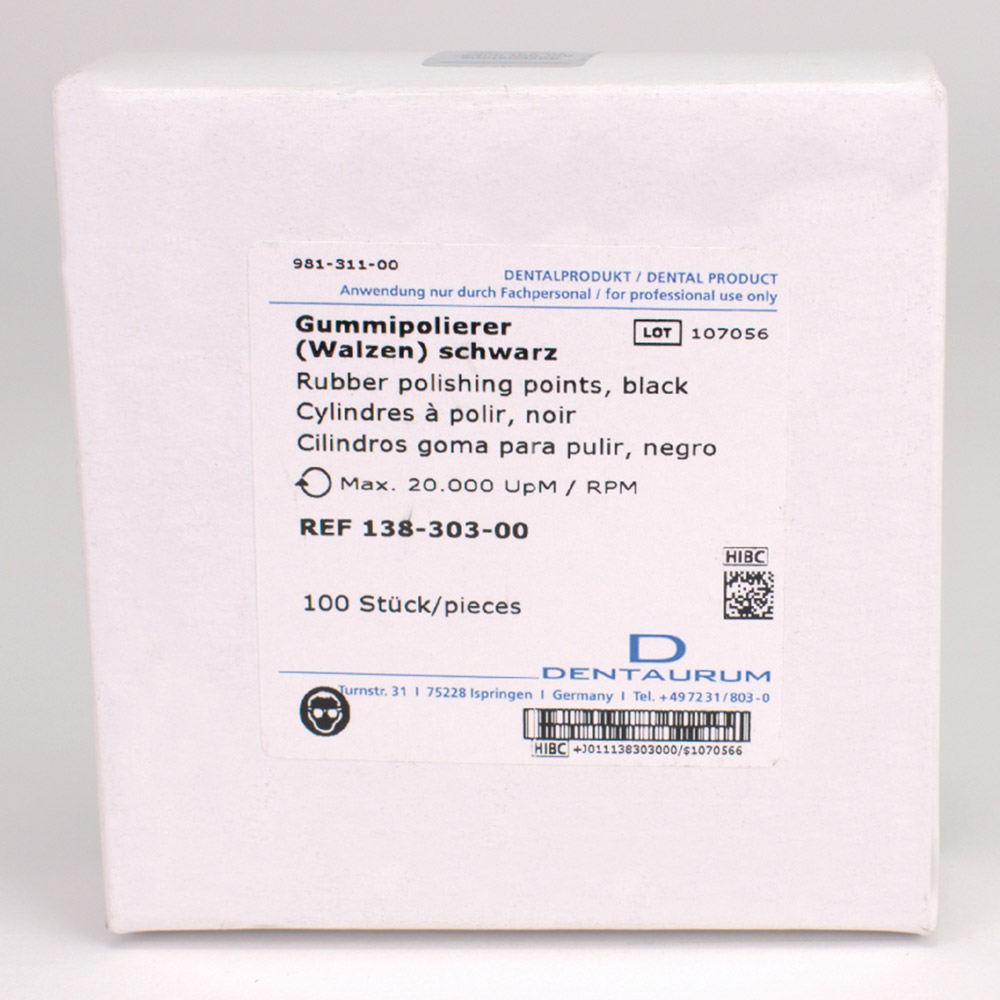 Gummipolierer Walze schwarz-C-, 100 Stück