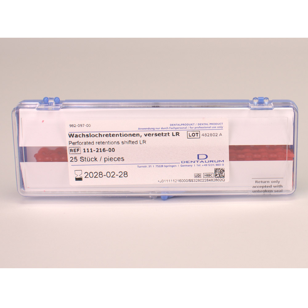 Wachslochretentionen LR, 25 Stück